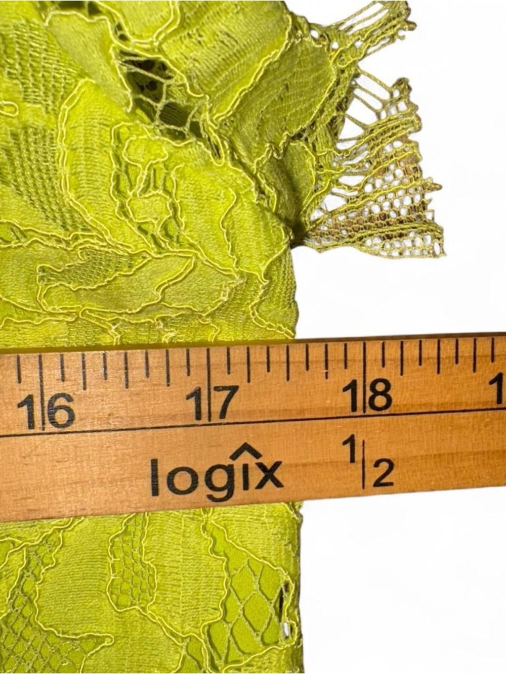 Alexis Neon Lime Lace Cap-Sleeve Top - Picture 5 of 8